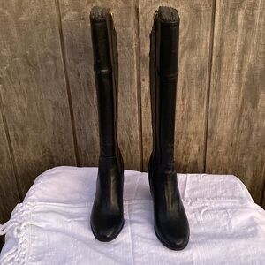 Liz Claiborne Black Knee High Boots with Block Heel Size 6 New In Box
